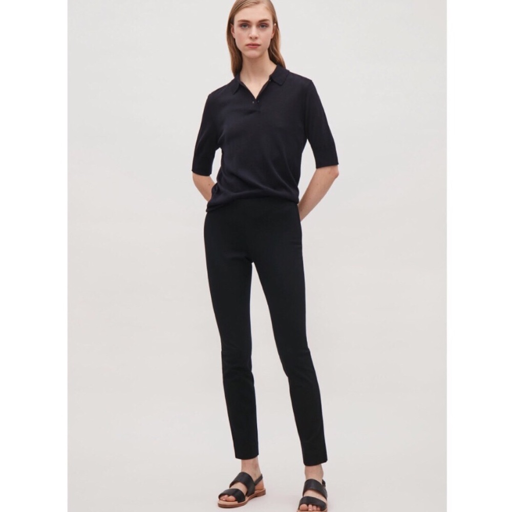 COS Women’s Black Slim Fit Stretch Trouser Leggings Size 10 fit like a Size 4